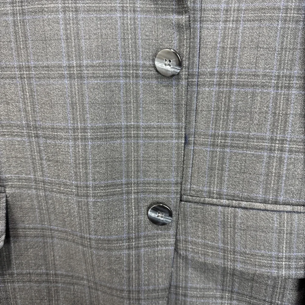 Reda 1865 Sanford Mens 46R Charcoal Grey‎ Plaid 100% Wool Blazer Sport Coat